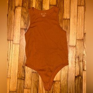 Gypsy & Jade Autumn Orange Bodysuit Size S/M